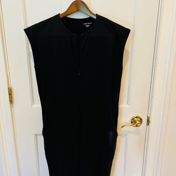 Eileen Fisher Jumpsuit Black Goth Grunge Witchy Chic Size XS - Picture 7 of 16